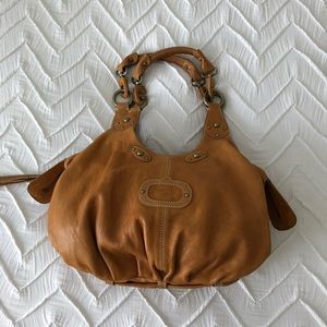 Cynthia Rowley Tan Leather Boho Satchel